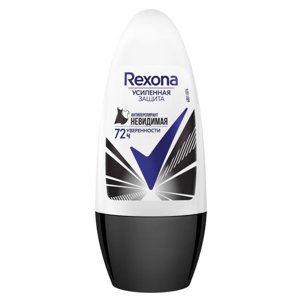 Антиперспирант Rexona Women ролик невидимый на черном и белом 50мл фотография